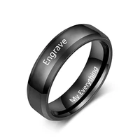 cmoffer personalized men name engraved ring black color stainless steel customized rings for men gifts for father day