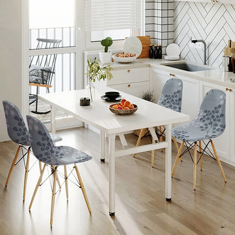 Elastic Seat Cover for Shell Chair Washable Dining Room Shape Slipcover Banquet Home Hotel 1/2/4/6PCS |