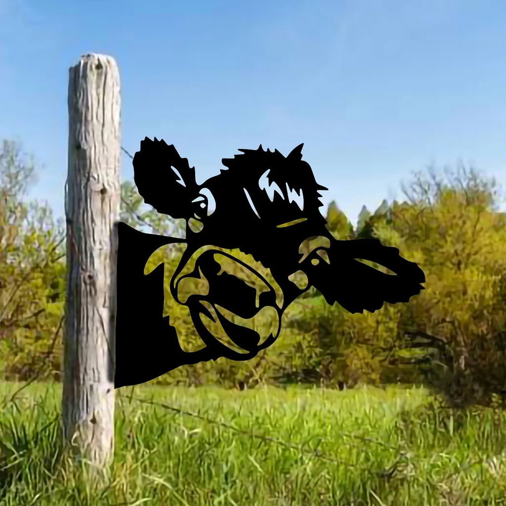 Придайте очарование фермерскому саду с этим украшением в форме коровы железная