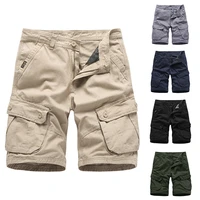 cargo shorts men summer zipper multi pocket cotton pants outdoor casual loose sweatpants fashion soild male bottoms oversized