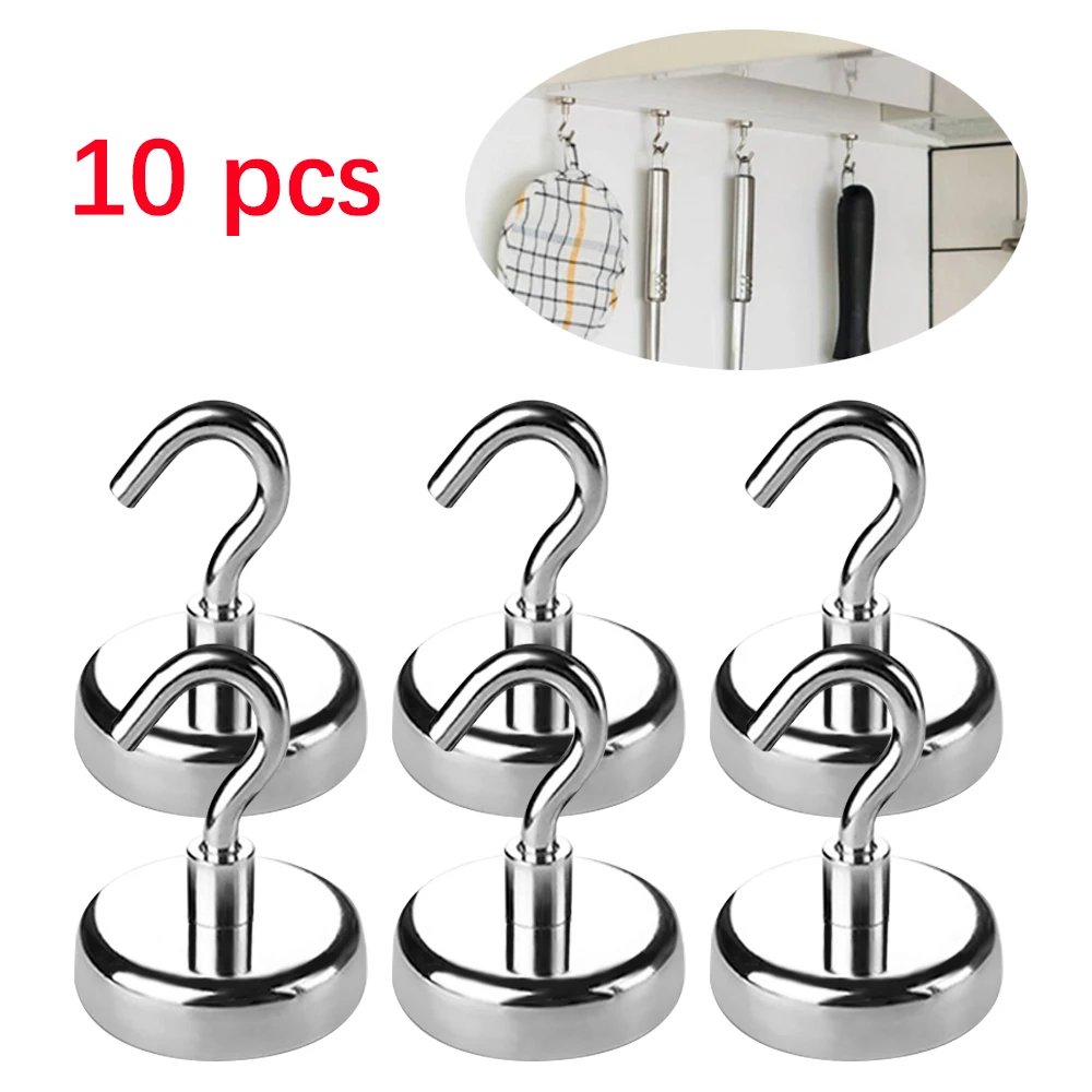 

Hook Strong Magnet Home Metal Magnetic For Hook Electroplating Thick Hook Wall Organization Kitchen Neodymium