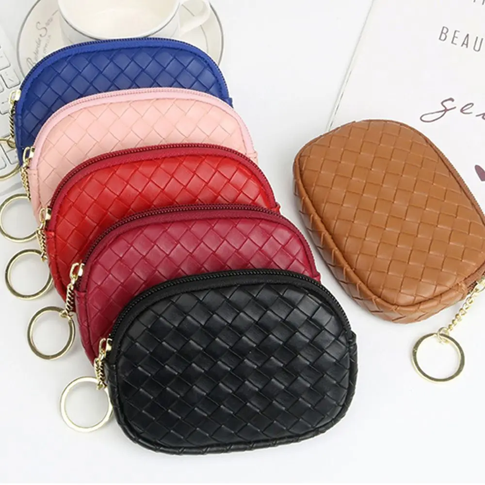 

Design Solid Color Simple Card Bag Coin Purse Leather Clutch Bag Korean Style Wallets Money Pocket Pouch Women Wallets