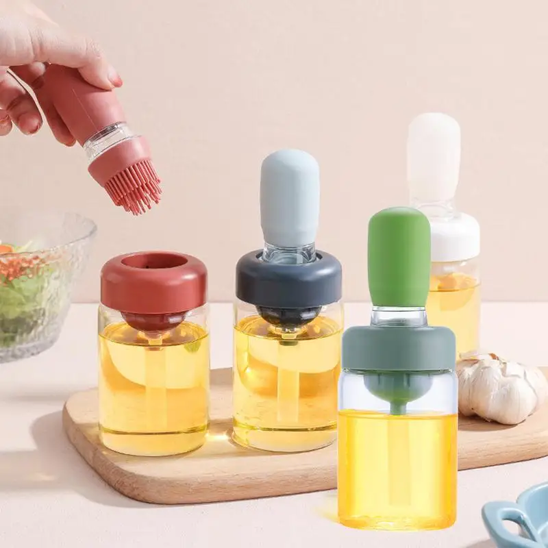 

Стеклянная бутылка-диспенсер для масла 2 в 1 со щеткой для барбекю и контейнером-диспенсером