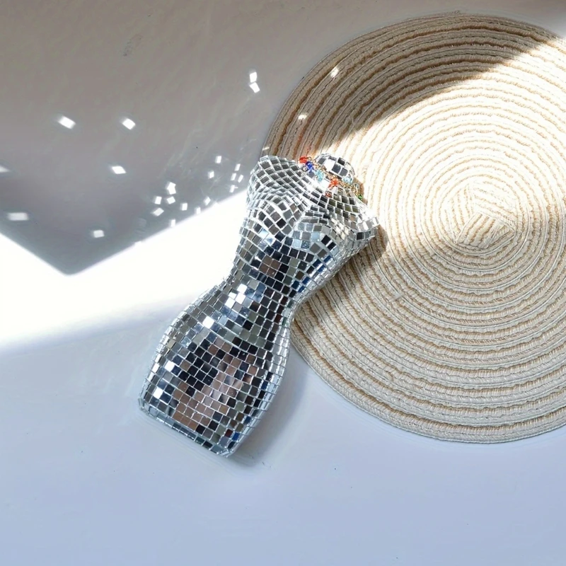 Серебряные дискотеки зеркальная статуя женского тела украшение для