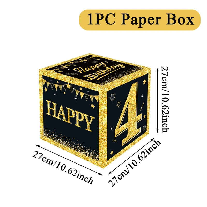 

Бумажная коробочка с номером Happy Birthday QIFU