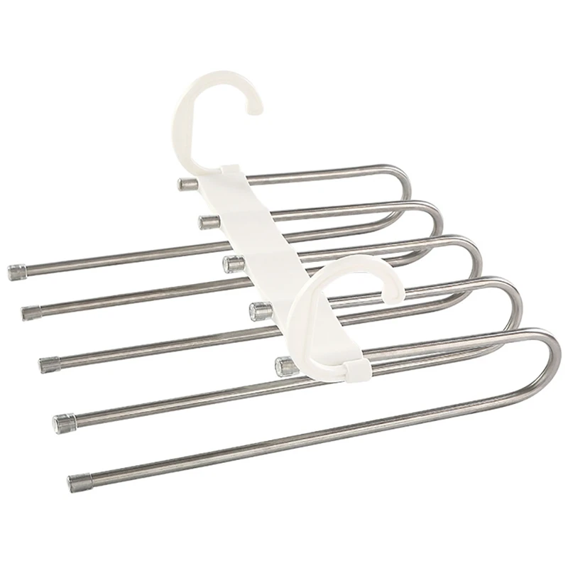 

Space-Saving Trouser Hangers, 2 Pieces Trouser Hangers Made of Stainless Steel Expandable, Trouser Hangers Space-Saving