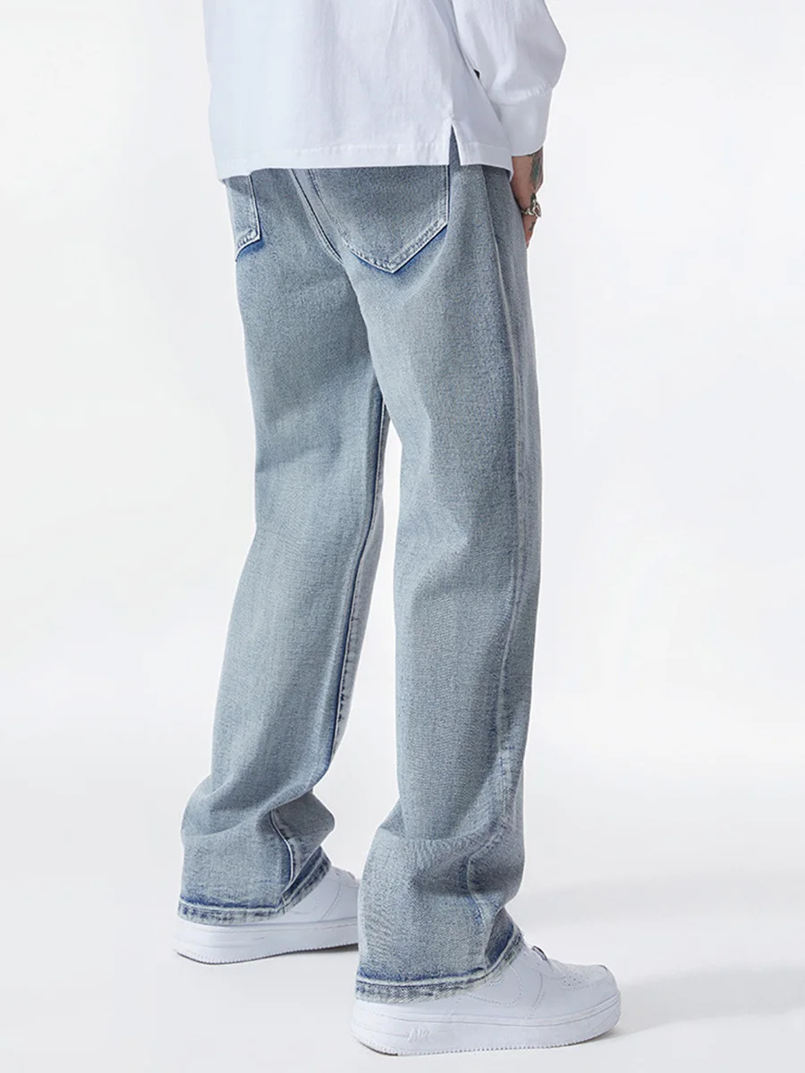 Four Seasons Men's Jeans Fashion Loose Straight New Casual Wide Leg Pants Denim Men's British Street Korean Hip Hop Pants Jeans