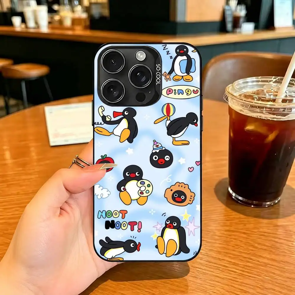 Фото Чехол для телефона с изображением пингвина P-Pingu для iPhone 17,16,15,14,13,12Plus Pro Max XS, глянцевый черный, внутренняя крышка №2