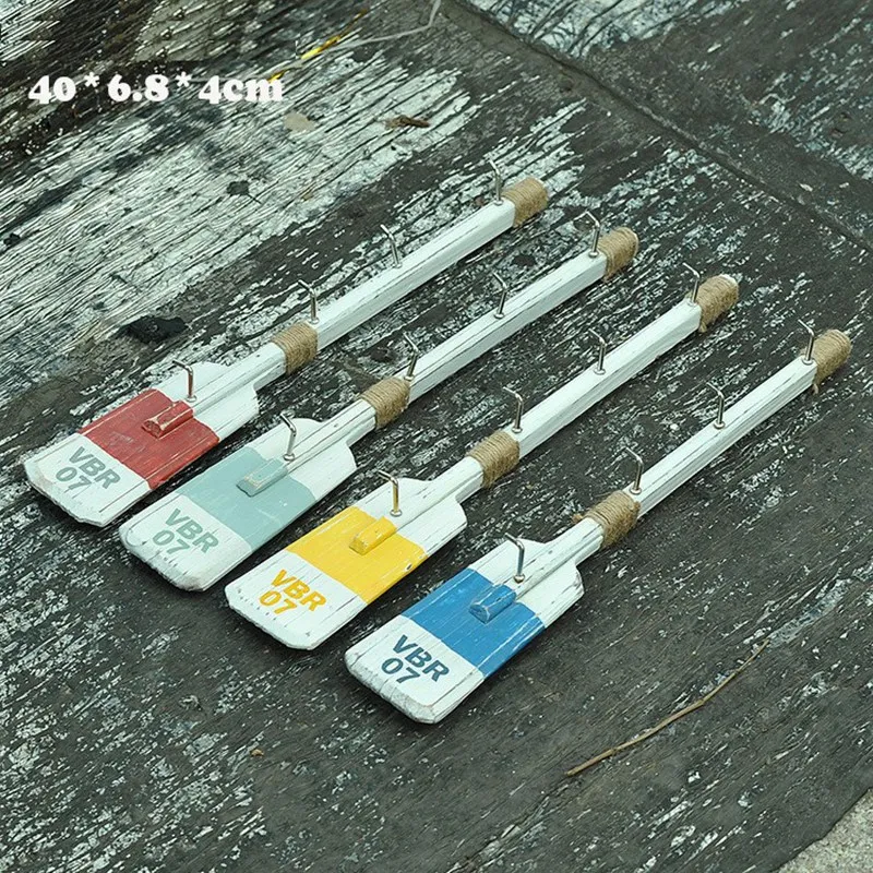 1 шт. 40 см морской деревянный весло настенный декор с крючками украшение крючки