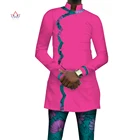 Bazin богатый Африканский принт, Африканский стиль, топ на пуговицах и брюки, комплект из 2 предметов, анкарская одежда, мужская африканская одежда WYN408