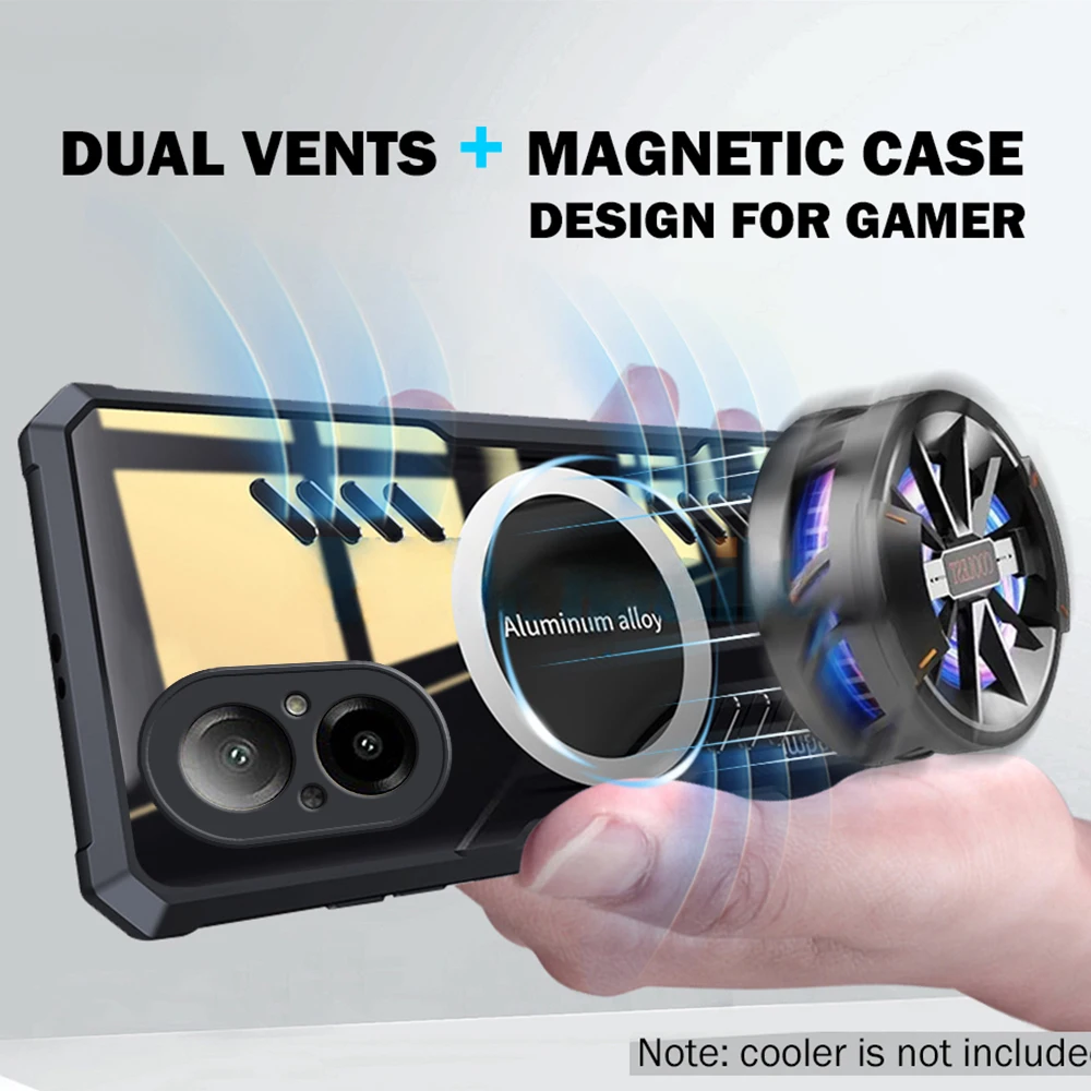 Rzants чехол для OPPO Realme C67 4G теплоотвод Магнитный прозрачный тонкий телефона геймера