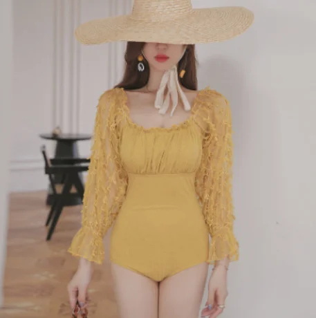 

2022 New Ladies Fashion Sexy Fairy Fan Triangle One Piece Hot Spring Swimsuit