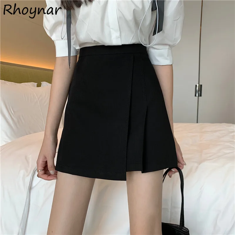 

Asymmetric Pleated Skirts Women Summer High Waist Fashion All-match Office Elegant Tender Sheer Leisure Popular Vacation Chic