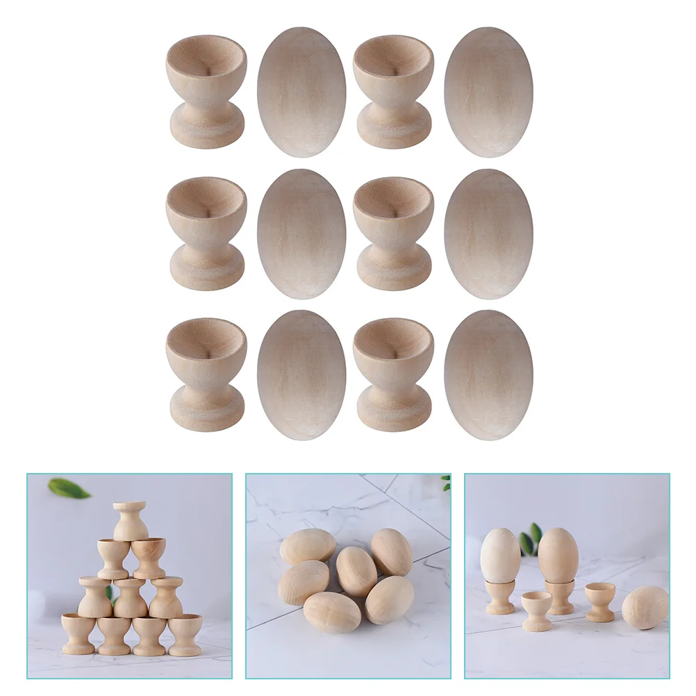 

Eggs Egg Wooden Easter Blank Wood Crafts Toys Artificial Decorationsornament Hen Faux Model Fake Diy Filler Toy Game Painting