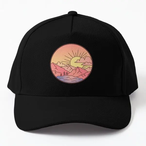 

Sunset Mountains Baseball Cap Hat Czapka Snapback Summer Casquette Mens Black Hip Hop Sun Outdoor Bonnet Women Solid Color