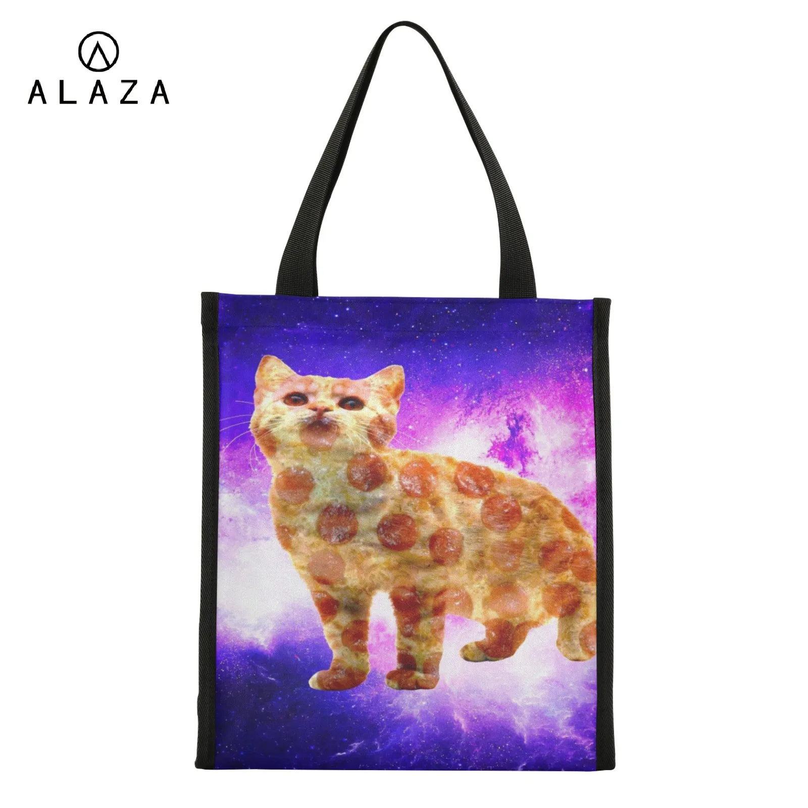 

Portable Polyester Lunch Bags Fresh Cooler Pouch For Office Students Convenient Lunch Box Tote Cute Cat Print Food Container Bag