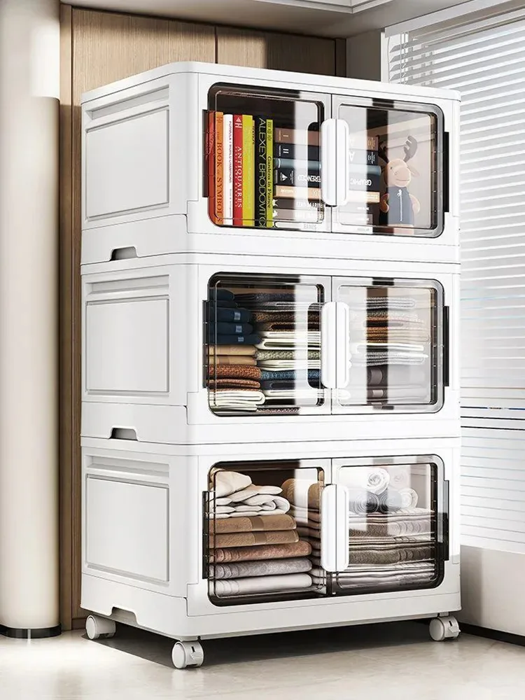 

Storage Bins Large-capacity Transparent Multi-functional Classification Storage Box Bedroom Wardrobe Organizing Cabinet Box