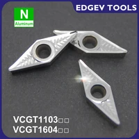 10pcs vcgt110302 vcgt110304 vcgt160402 vcgt160404 cnc lathe carbide inserts external turning tools for aluminum copper ak h01