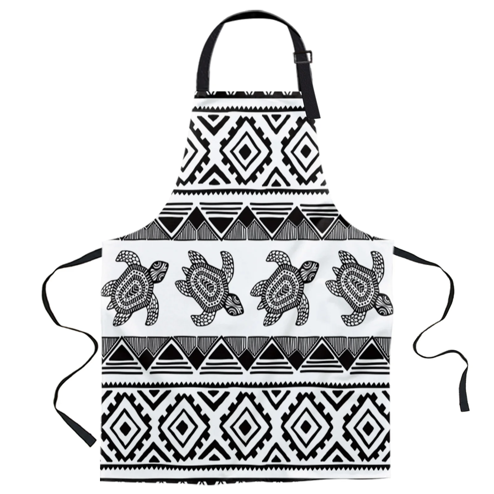 

Tortoise Geometry Sketch Design Adjustable Canvas Kitchen Coffee Apron Ladies Couple Cooking Dining