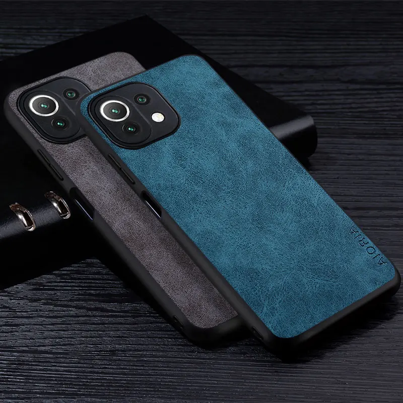 

Premium PU Leathe Phone Case for Xiaomi Mi 11 Lite Pro Ultra 5G NE Scratch-Resistant Solid Color Cover for Xiaomi 11T Pro Case