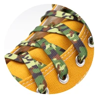 coolstring top 8mm 1 pair camouflage flat shoelaces accessories heat transfer printing ropes men women canvas mountain boot cord