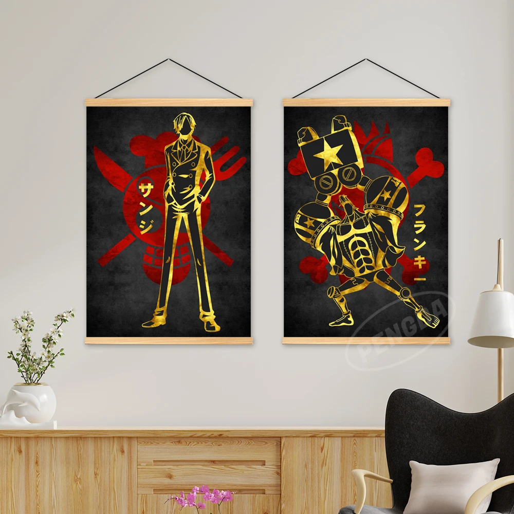 Домашний декор аниме деревянный подвесной холст цельные картины Vinsmoke Sanji