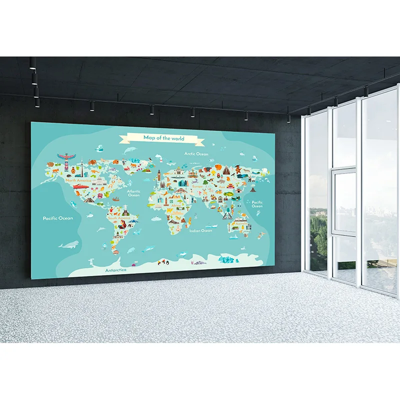 

Vinyl Photography Backdrops Props Physical Map of The World Vintage Wall Poster Home School Decoration Baby Background MP-43