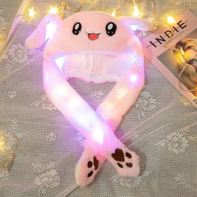 

LED Light Up Plush Rabbit Hat Dancing Moving Bunny Ears Cartoon Animal Toys