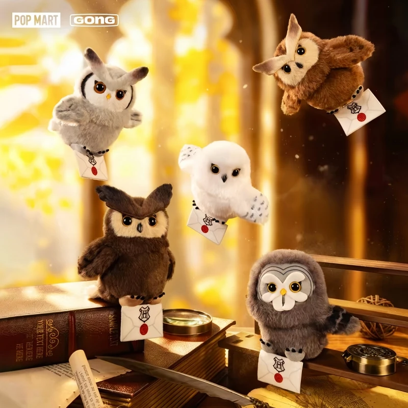 Фото Новинка! Хит продаж! Оригинальный кулон Popmart Gong Magic Owl Series в наличии, коллекционная серия Hedwig, подвеска для сумки, украшение, подарки. №1