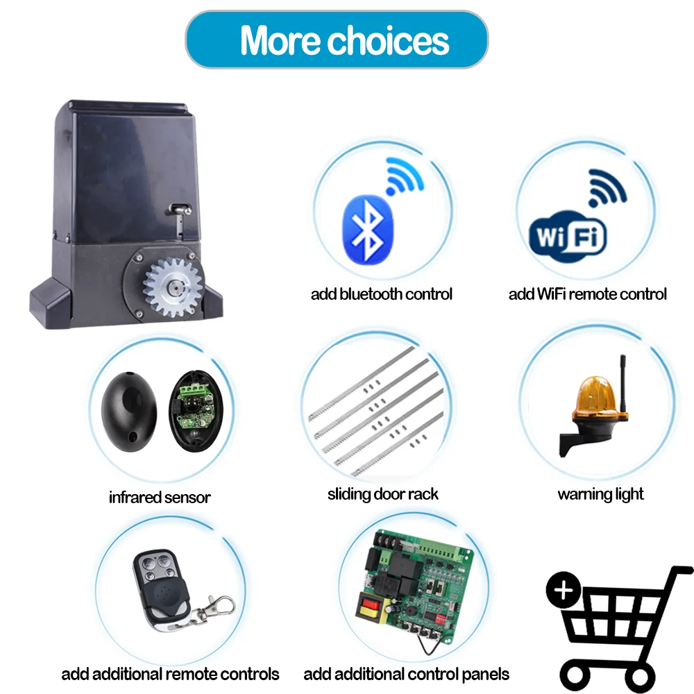 Мощные электродвигатели для раздвижных дверей 1200 Вт 2200 кг пружинный концевой