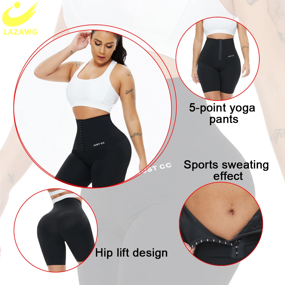 LAZAWG Women Butt Lifter Shapewear Leggings High Waisted Tummy Control Hip Pads Seamless Booty Lifter Slimming Push Up Pants