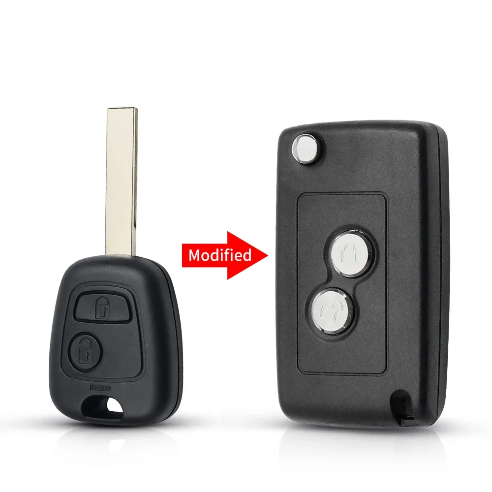 

Модифицированный откидной Чехол KEYYOU для автомобильного ключа-пульта 2 BTN для Citroen C1 C2 C3 C4 Picasso Xsara Peugeot 206 306 307 107 207 407 Partner