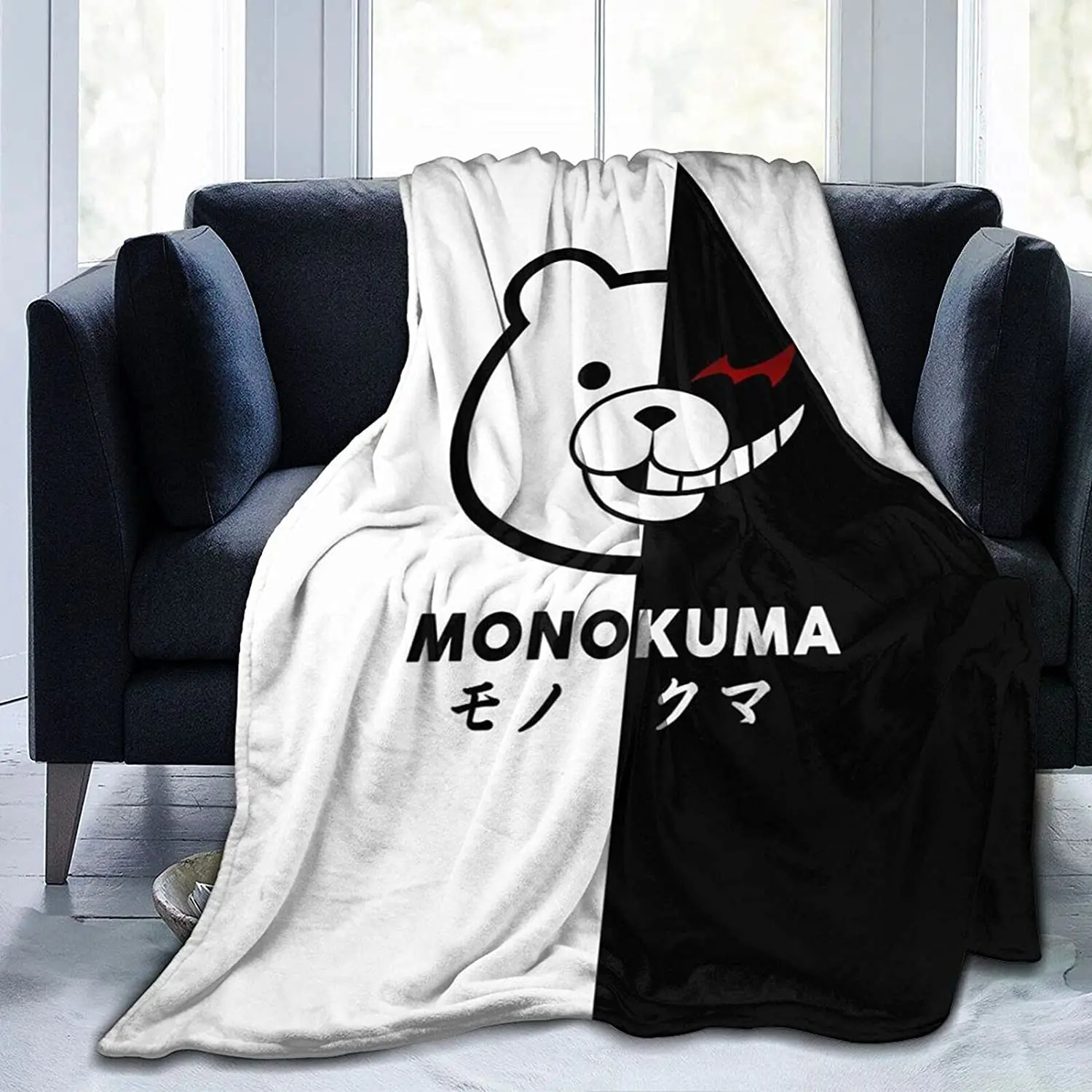 

Monokuma Fluffy Soft and Comfortable Blanket, Anime Warm Embrace of Sympathy