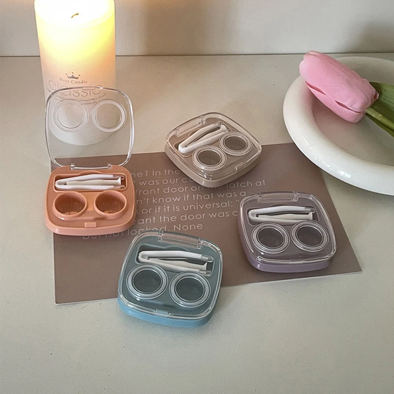 

Portable Transparent Contact Lens Case Box Women Plastic Contact Lens Case Clear Eyewear Container Travel Accessories