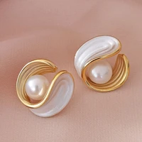 2022 new french pearl light luxury refined premium earrings for women korean fashion earring daily birthday party jewelry gifts