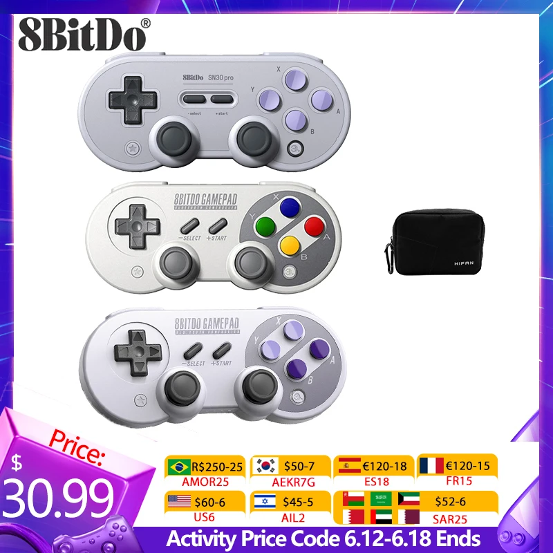 8BitDo SF30 Pro SN30 Pro Wireless Gamepad Bluetooth Controller Joystick for Nintendo Switch OLED Windows Android macOS Steam