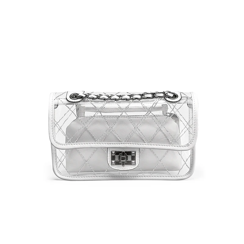 

Прозрачная Маленькая женская сумка, новинка 2020, популярная летняя сумка-мессенджер ins на цепочке, модная сумка через плечо, женская сумка