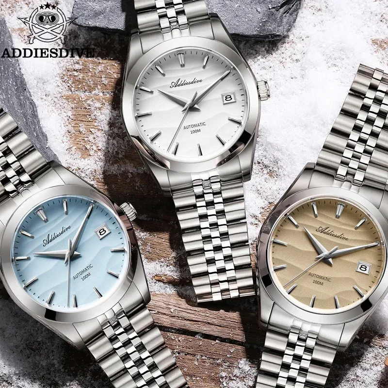 ADDIESDIVE AD2059 NH35 Автоматические механические часы для дайвинга 100 м