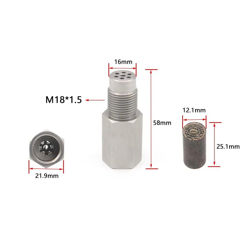Фото Датчик кислородного потока M18 * 1,5, нержавеющая сталь, 304, миниатюрный катализатор №3