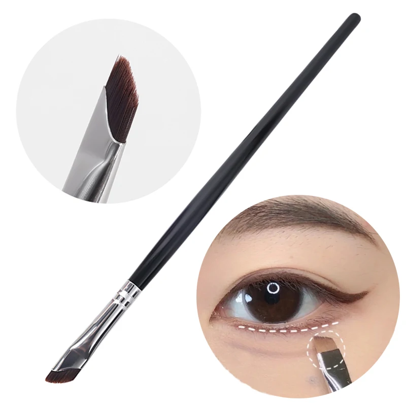 

Professional Sickle Angle Eyeliner Eyebrow Brush Ultra Thin Oblique Flat Head Soft Contouring Brow Makeup Brushes Portable Tool