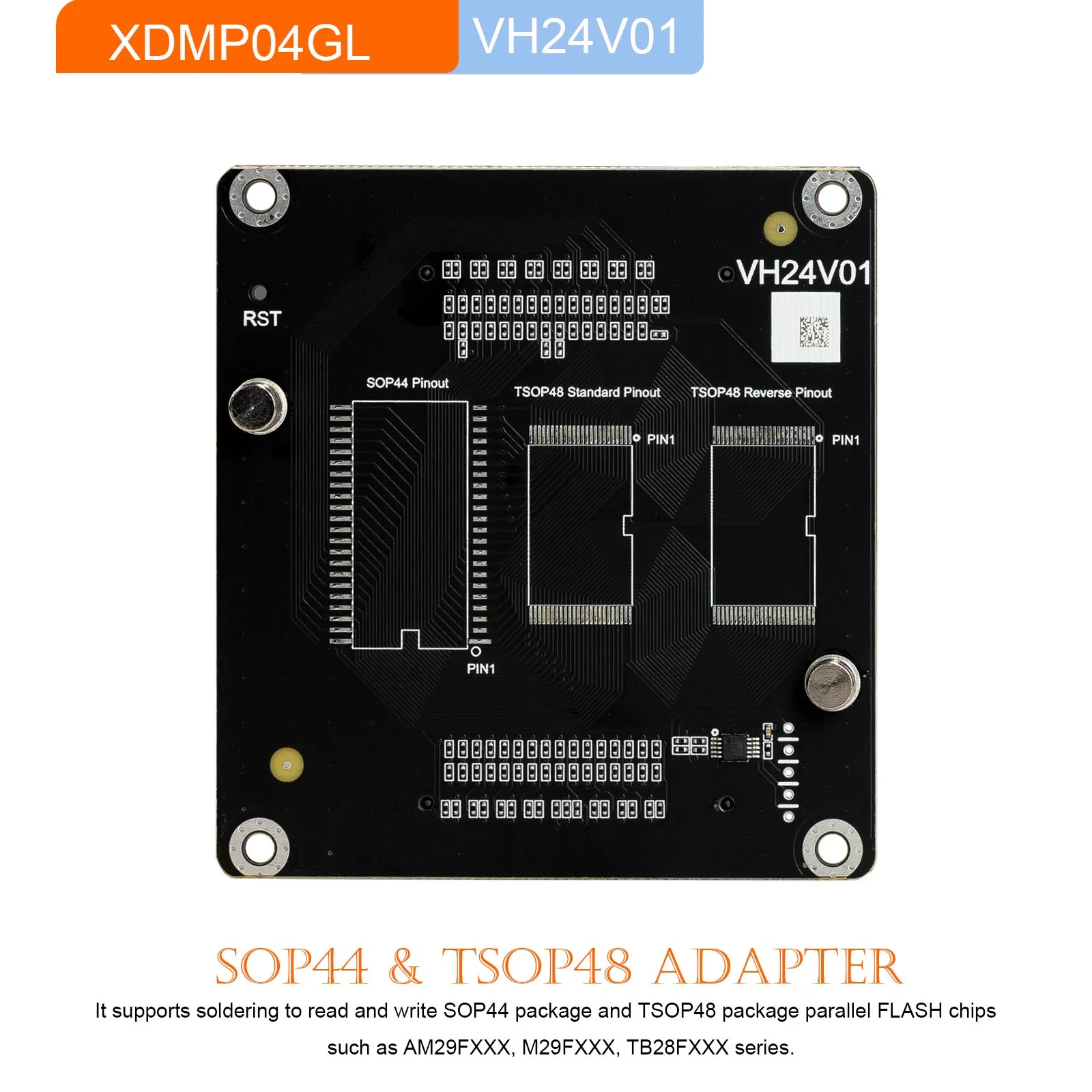

Адаптеры Xhorse VH24 SOP44 & TSOP48+VH29 EEPROM & FLASH+VH30 SOP44+VH31 TSOP48 для Xhorse Multi-Prog