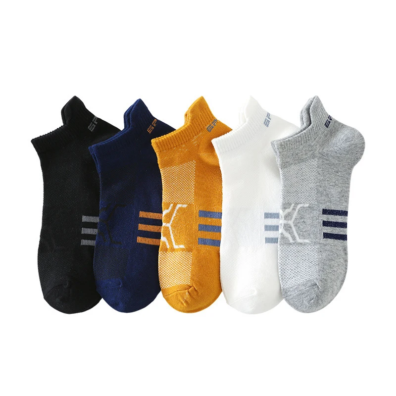 

1Pair Fashion Men's Boat Socks Anklet Thin Summer Autumn Non-slip Sports Sweat-wicking Mesh Breathable Casual Male Socks