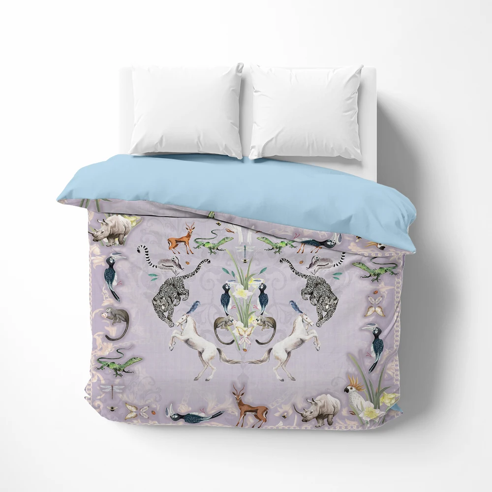 

Пододеяльник с 3D изображением животных, одеяло/удобный чехол, роскошное постельное белье 135 140x200 150x200 220x240 для дома, фиолетовый