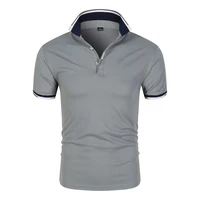 mens polo shirt casual solid color lapel cotton blend short sleeve 2022 formal wear high end business hot selling mens