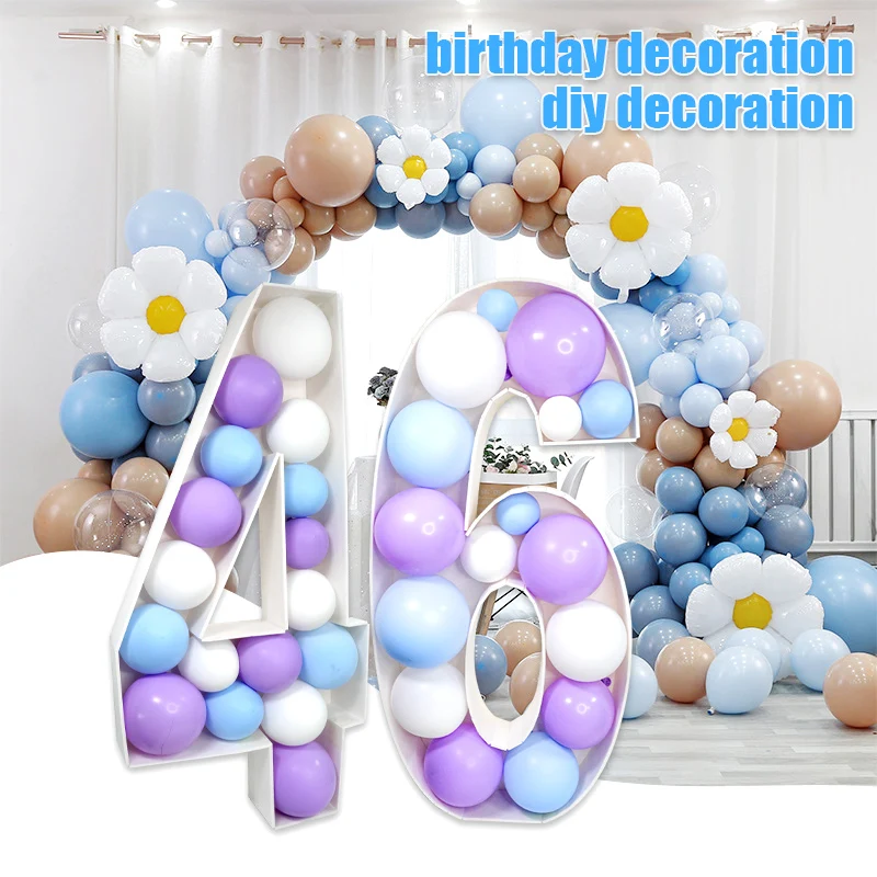 93 см гигантский воздушный шар с номером наполнительная коробка рамка для