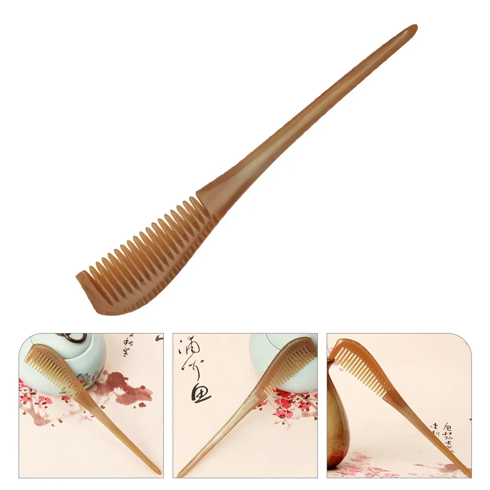 

Hair Comb Stick Ox Brush Sticks Horn Wide Combs Men Scalp Hairpin Vintage Retro Pocket Head Shampoo Fine Beard Scraping