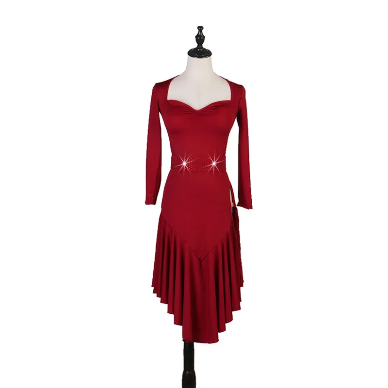 

Latin Dance Dress Women 2022 New Adult Costume Latin Dance Competition Dresses Clothes For Red Dance Dress