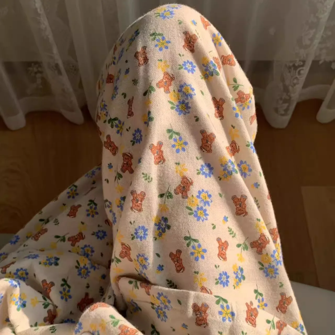 Новинка осени 2024 милые брюки из чистого хлопка с длинными рукавами пижамы