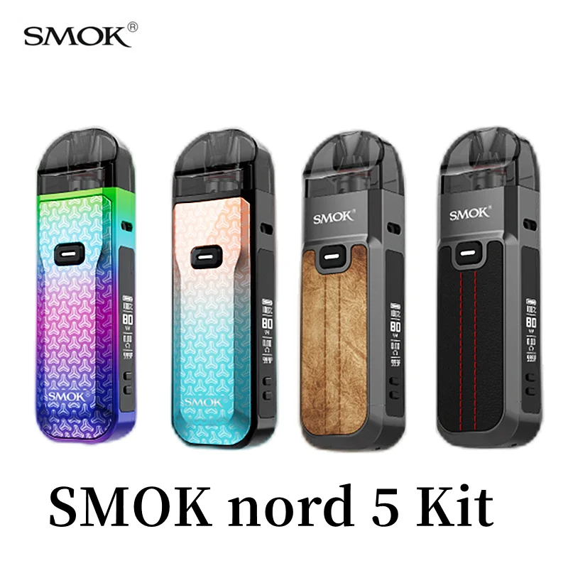 

Vape SMOK NORD5 Kit Box Mod 2000mah Battery 80W With 5ML Cartridge Electronic Cigarette Vaporizer RPM3 Mesh Coil NORD 5