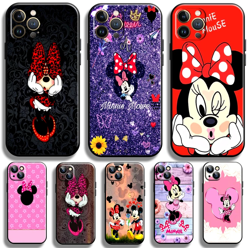 

Cute Cartoon Minnie Mouse For Apple iPhone 13 12 11 Pro Max 12 13 Mini X XR XS Max SE 6 6S 7 8 Plus Phone Case Silicone Cover
